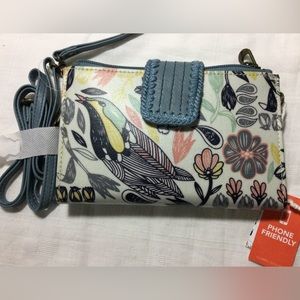 NWT Authentic Peace Print Crossbody / Clutch  Wallet phone friendly